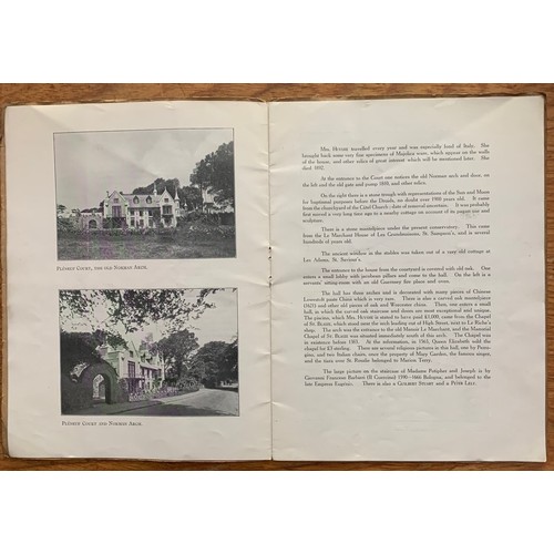 176 - Pamphlet, Pleneuf Court (Guernsey) The seat of the Duke of Pleneuf G.O.H.S Etc.