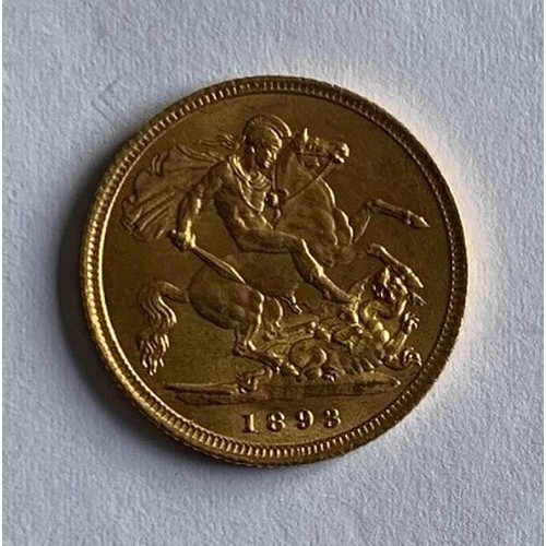 24 - Queen Victoria Gold Half Sovereign dated 1893.