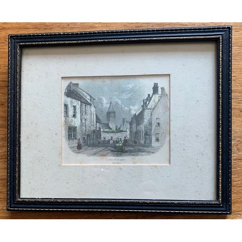 25 - Framed  Alderney lithograph, La Husay Alderney, 19th century, 10.5 x 12.5cm.