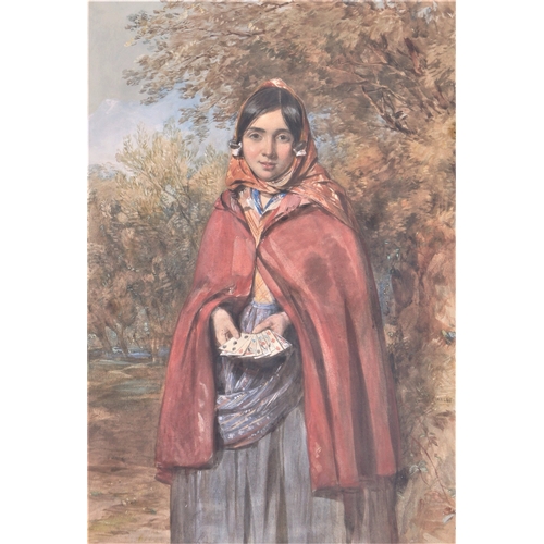 58 - Octavius Oakley RWS (British 1800-1867) The Fortune Teller, watercolour, 42 x 28cm. * Exhibited at t... 