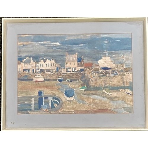 59 - Richard Paul (British 20th century) St Sampson's Guernsey with harbour and shops, watercolour, inscr... 