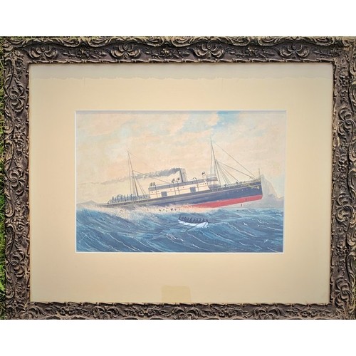 61 - English School, (19th century) Shipwreck of the  SS Stella off Alderney in 1899, watercolour, 18 x 2... 