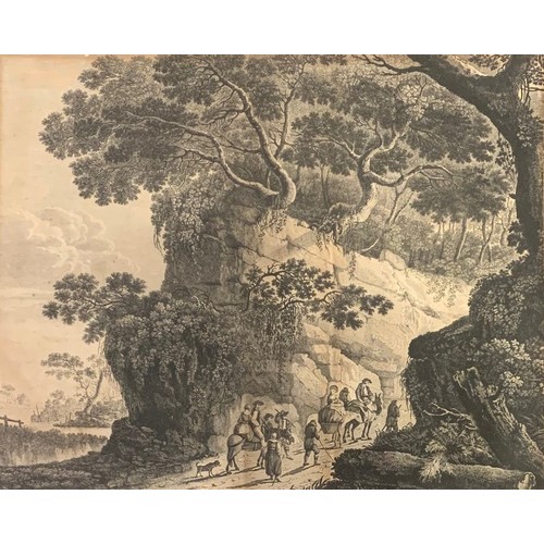 76 - Claude Lorrain (French 1600-1682) Travellers, engraving, 41 x 50.5cm.