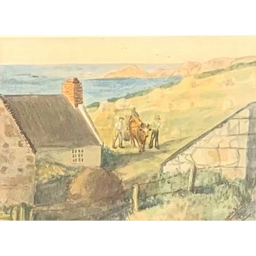 103 - Stella Rebecca Crofts SWA (British 1898-1964) A farm on the Channel Island of Jethou, watercolour si... 