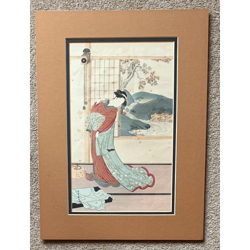 127 - Two Japanese prints with mounts 29 x 18.5cm.