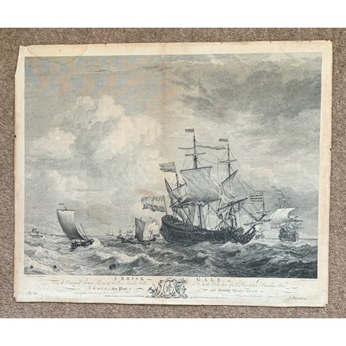 105 - William Van der Velde (Dutch 1633-1707) A Brisk Gale, lithograph first state, published by F.Boydell... 