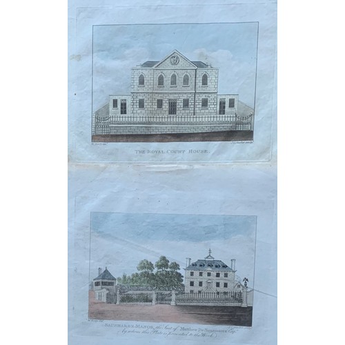 113 - A set of five 19th century Guernsey topographical coloured prints taken from Berry's History of Guer... 