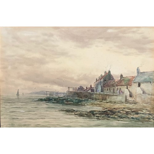 158 - John Hamilton Glass ARSA (Flourished 1890-1925) Evening at Buckhaven, Scotland, watercolour signed l... 