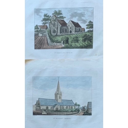 113 - A set of five 19th century Guernsey topographical coloured prints taken from Berry's History of Guer... 