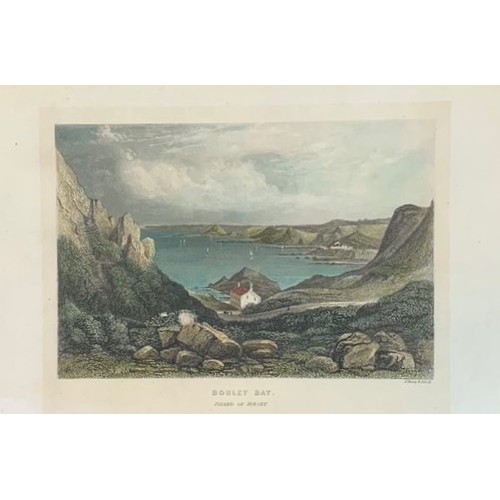 178 - Two early 19th century steel engravings with hand colouring, St Aubins Bay, Town & Harbour Jersey & ... 