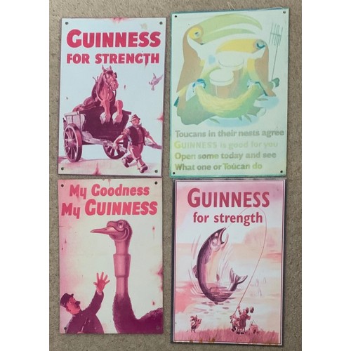 182 - Four metal Guinness advertising posters, 20th century, 28 x 19cm (4).