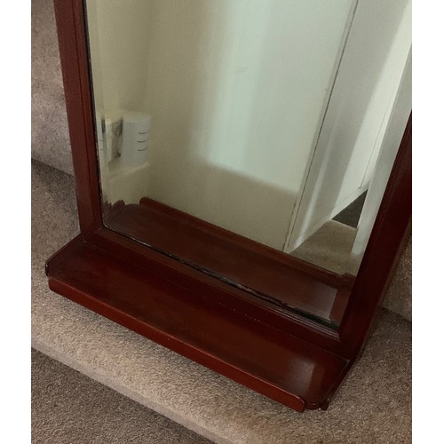 184 - Cunard White Star Line R.M.S. Mauretania, an original ship's fitting, oblong mahogany wall mirror wi... 