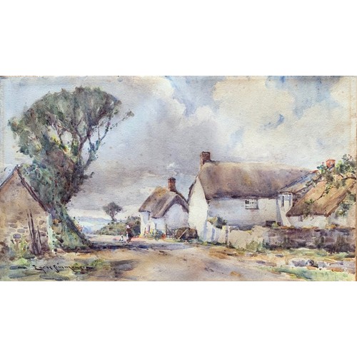 188 - Charles Eyres Simmons (British 1872-1955) Cottages on the coast, watercolour, signed lower left, 22 ... 