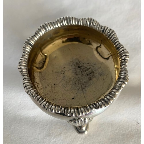 6 - George III silver table salt by David Hennell London 1761, of circular form with gadrooned border an... 