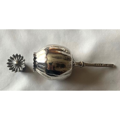 3 - Victorian silver novelty Pomander, by Edward H. Stockwell London 1884, in the form of a poppy seed h... 