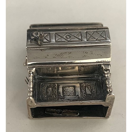 2 - Silver vesta case, by William Neale Chester 1905, with bright cut foliage decoration and vacant cart... 