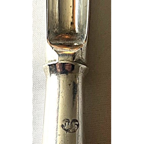 23 - George III style  silver apple corer, maker WF in a heart-shaped punch with no other hallmarks, weig... 