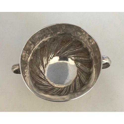 38 - A silver miniature Porringer, probably by John Lambe London circa 1763, with fluted decoration and s... 