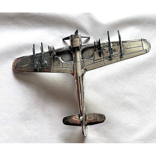 47 - A silver model of a WW2 Typhoon Aeroplane, by CJI (Andrea Candela Italy) hallmarked 925 London 1971 ... 