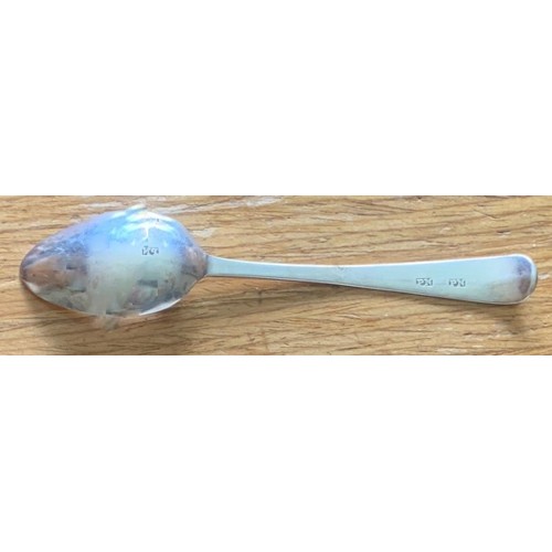 86 - Channel Islands silver - Silver teaspoon, by PN (Jersey 1750-1790) PN struck twice, with bright cut ... 