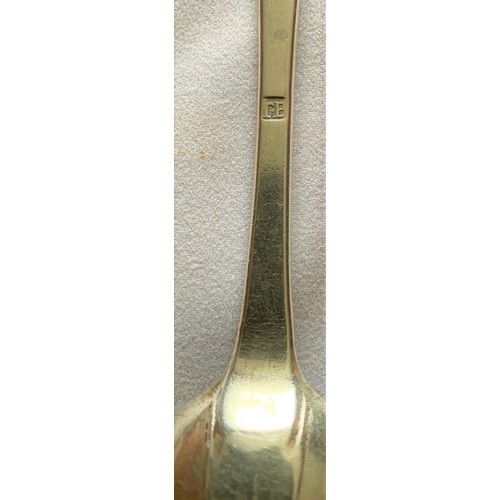 89 - Channel Islands silver - A soup spoon, Hanoverian type, with makers mark TB struck once, (Thomas Bou... 