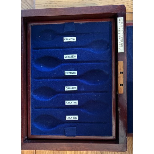 20 - 19th century oblong mahogany box, by Alstons & Hallam, 69 Cornhill E.C. with hinged lid and fitted t... 