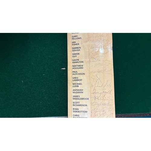 9 - A Yorkshire County Cricket Club 2001 signed cricket bat, 2001 team.
