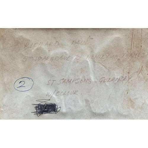 41 - Richard Paul (British 20th century) St Sampson's Guernsey watercolour, inscribed verso, 60 x 47cm.