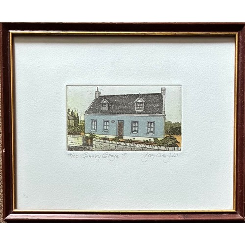 15 - Barry Owen Jones RWS RE (British 1934-2018) Guernsey Cottage 18, coloured etching, signed and inscri... 