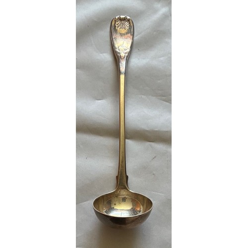 27 - Silver cream ladle, Glasgow 1823 silversmith's marks partly rubbed, Queen's pattern with Honeysuckle... 