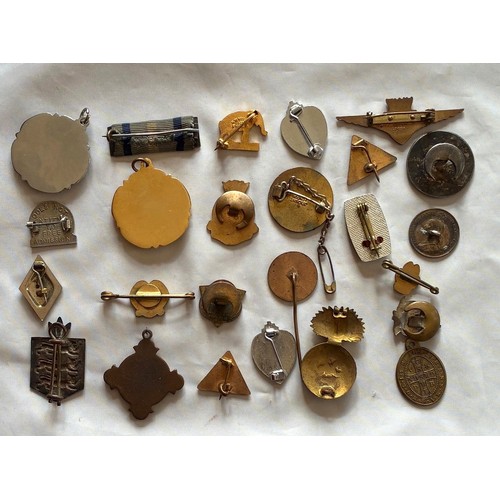 3 - Collection of various badges etc. including The States of Guernsey Intermediate School, darts tie pi... 