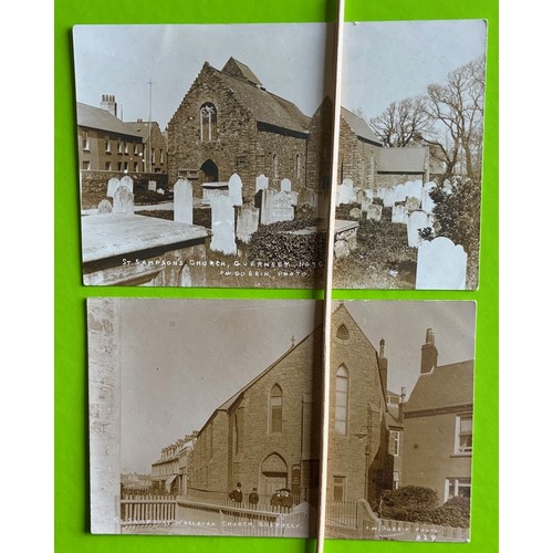 129 - Two real photographic postcards by F.W.Guerin, St Sampson's Church Guernsey & St Sampson's Wesleyan ... 