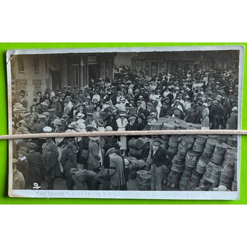 132 - Real photographic postcard by Thomas Bramley Guernsey, Au Revoir - Lads of the Royal Guernsey Light ... 