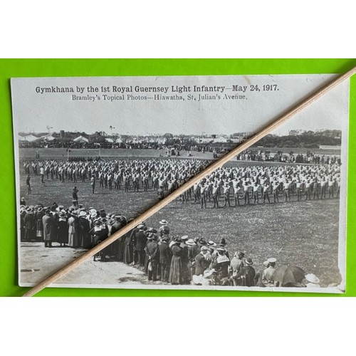137 - Real photographic postcard by Thomas Bramley Guernsey, Gymkhana by the 1st Royal Guernsey Light Infa... 