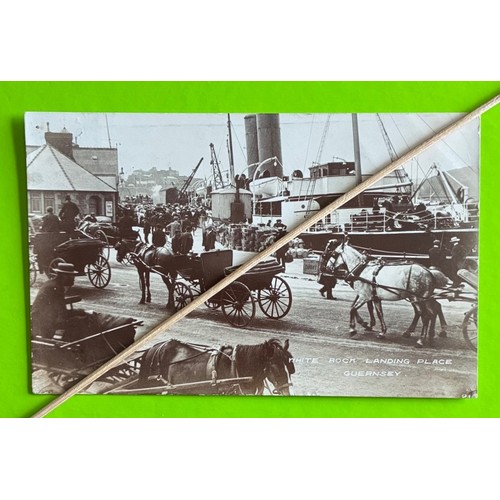 138 - Real photographic postcard, White Rock Landing Place Guernsey, 1907.