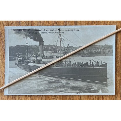 144 - Real photographic postcard by Thomas Bramley Guernsey, Arrival of the Galtee More.