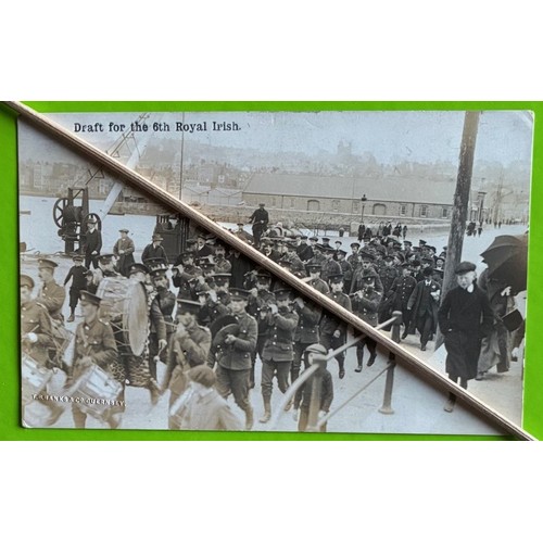 148 - Real photographic postcard by Thomas Bramley Guernsey, Draft for the 6th Royal Irish Regiment in Gue... 
