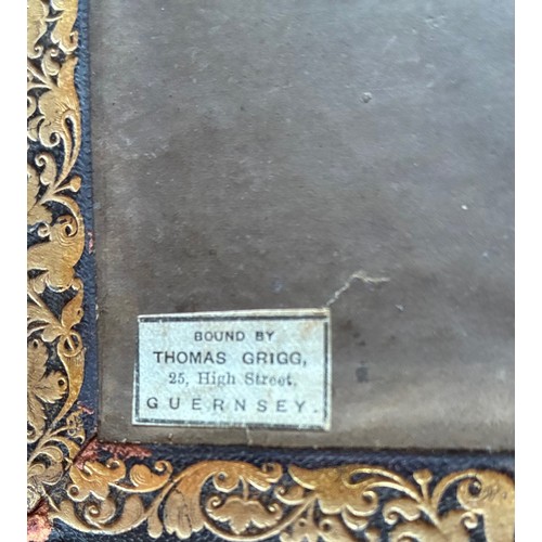 14 - Leather bound 'Sainte Bible', of Guernsey interest, printed in French dated 1777, bound by Thomas Gr... 