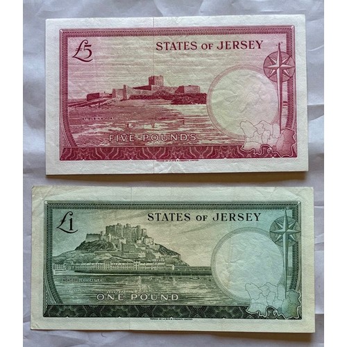 163 - British Banknotes, The States of Jersey, denomination Five Pounds, Queen Elizabeth issue 1963-1972, ... 