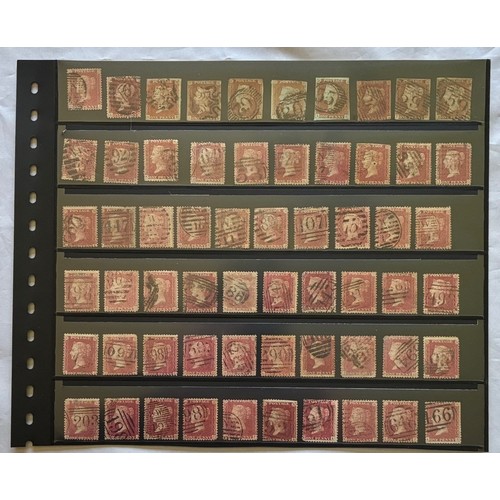 168 - Collection of Ninety Great Britain Queen Victoria Penny Red Postage Stamps (90).