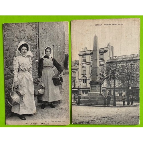 169 - Four printed black and white Allix postcards of Jersey, numbers 10, 18, 107 & 151 (4).