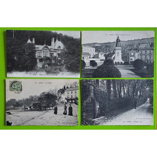 171 - Four printed black and white Allix postcards of Jersey, one with Gorey sub post office p/m numbers 3... 