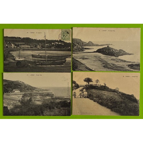 173 - Four printed black and white Allix postcards of Jersey, numbers 48, 51, 57, & 75 (4).