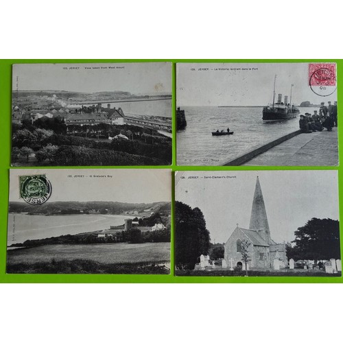 175 - Four printed black and white Allix postcards of Jersey, numbers 102, 109, 122, & 128 (4).