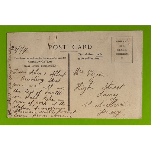 180 - Printed colour Allix postcard of Jersey, number 44 - Maison Victor Hugo with inset photograph of Vic... 