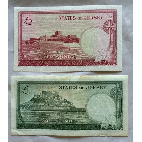 161 - British Banknotes, The States of Jersey, denomination Five Pounds, Queen Elizabeth issue 1963-1972, ... 