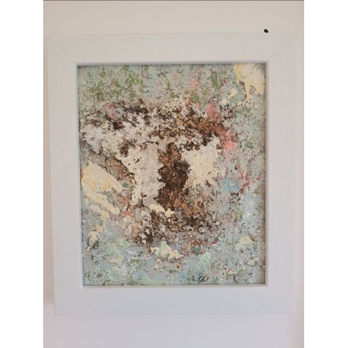 122 - John Kingerlee, signed, Rocks and Flowers, Skibereen 2020 oil and mixed media, image 20x17.5cm frame... 