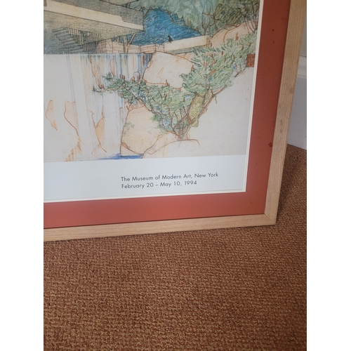 155 - Frank Lloyd Wright  -  Falling Water. framed no glass - large poster