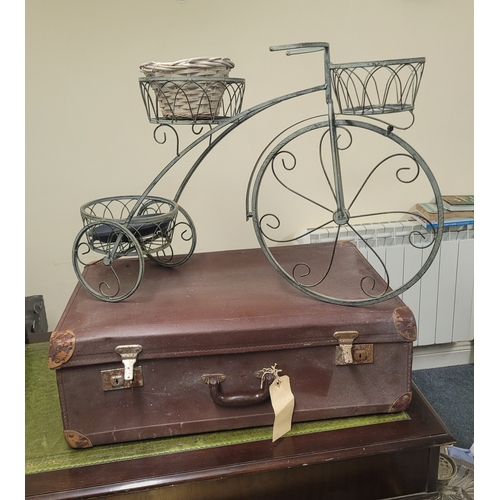 177 - suitcase and decorative bicycle