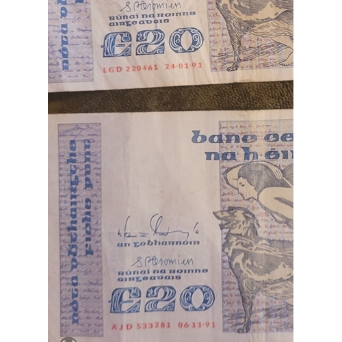 223 - 2 - 20£  notes - 1991 - JB Yeates